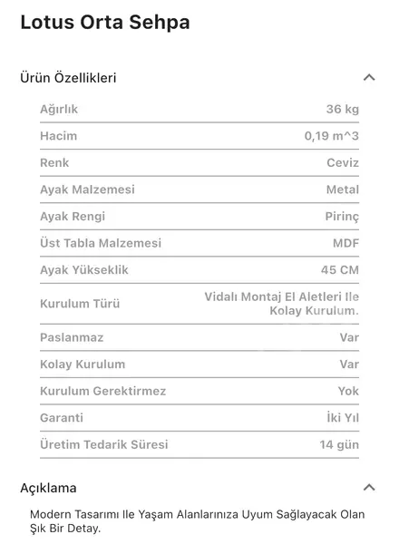 Lotus Orta Sehpa Seti