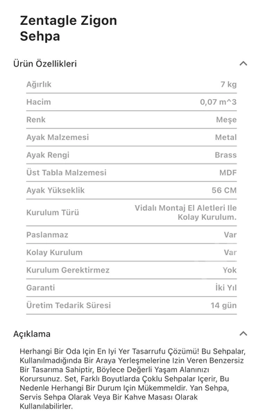 Zentagle Zigon Sehpa