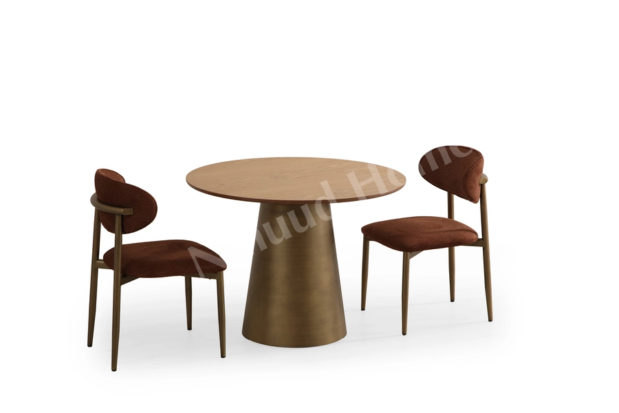 Kafka Meşe Yuvarlak Sabit Masa