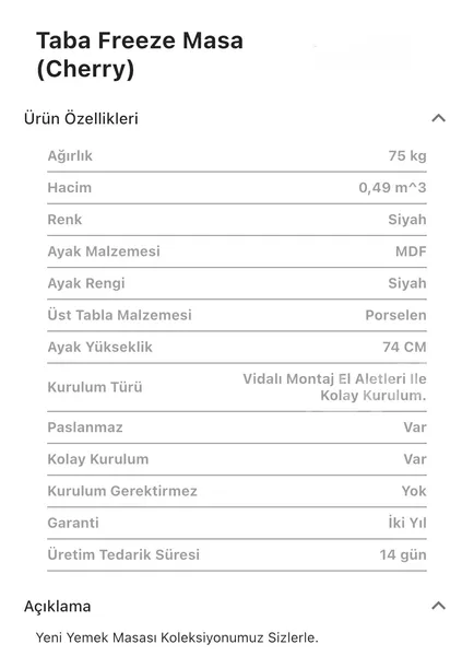 Freeze Cherry Buzdolaplı Porselen Yemek Odası