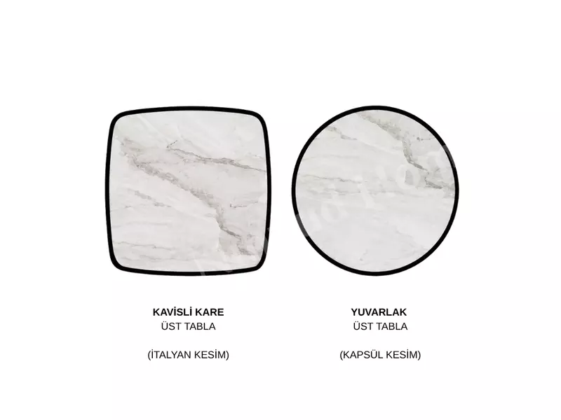 Sütun Porselen Yuvarlak Yemek Masası