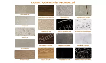 Efsun Dikdörtgen Kademeli Açılır Masa