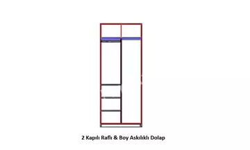 Troya 2 Kapılı Raflı & Boy Askılıklı Dolap ( Kapaksız )