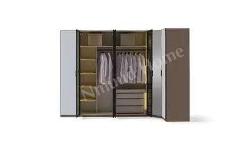 Moka Kiremit Köşe Dolaplı Yatak Odası