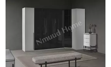 Moka Gri Köşe Dolaplı Yatak Odası Takımı