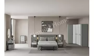 Moka Yeşil Köşe Dolaplı Yatak Odası