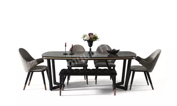 Tesla Ceviz Masa & Sandalye Takımı