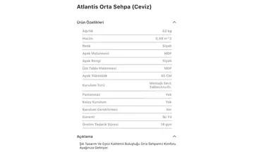 Atlantis Ceviz Orta Sehpa