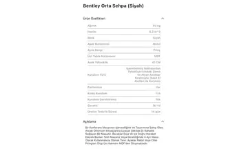 Bentley Siyah Orta Sehpa