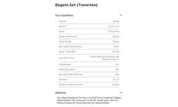 Bogota Traverten Orta Sehpa