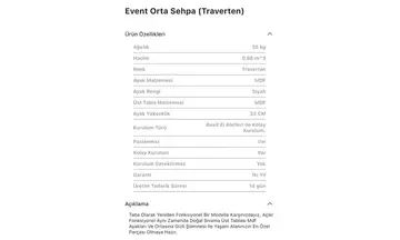 Event Traverten Orta Sehpa