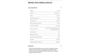 Markiz Ceviz Orta Sehpa