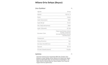 Milano Beyaz Orta Sehpa