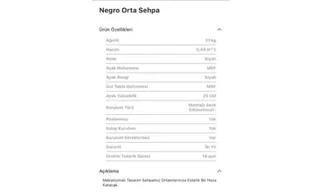Negro Orta Sehpa