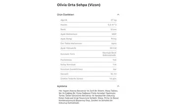Olivia Vizon Orta Sehpa