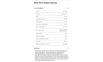 Rıpa Ceviz Orta Sehpa