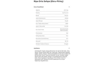 Rıpa Ecru Orta Sehpa