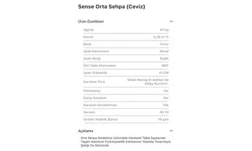 Sense Ceviz Orta Sehpa