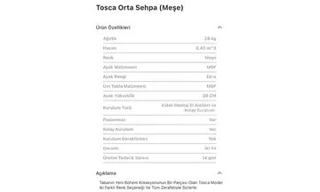 Tosca Meşe Orta Sehpa