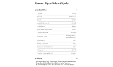 Carmen Ceviz, Siyah Zigon Sehpa