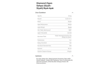 Diamond Siyah Zigon Sehpa