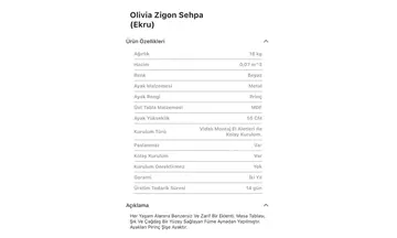 Olivia Ecru Zigon Sehpa