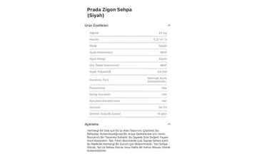 Prada Siyah Zigon Sehpa