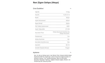 Ren Meşe Zigon Sehpa