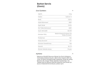Button Ceviz Yan Sehpa