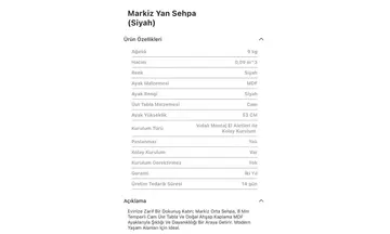 Markiz Siyah Yan Sehpa