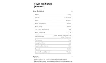 Royal Kırmızı Yan Sehpa