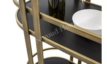 Daniels Pirinç Tekerlekli Yan Sehpa