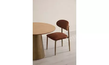 Kafka Meşe Yuvarlak Sabit Masa