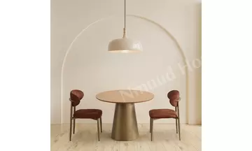 Kafka Meşe Yuvarlak Sabit Masa