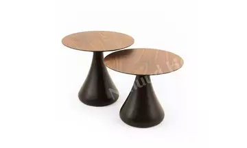 Mushroom Ceviz 2'Li Zigon Sehpa