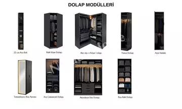 Bronze Ceviz Giyinme Dolabı