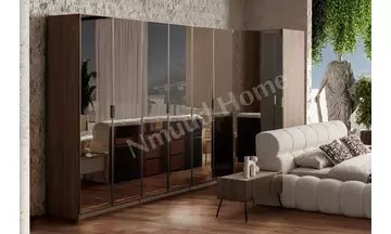 Bronze Ceviz Giyinme Dolabı