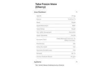 Freeze Cherry Buzdolaplı Porselen Yemek Odası