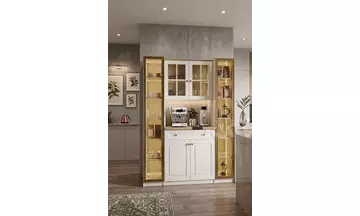 Pera 2 Kapaklı Ve 2 Raflı Bloklu Kahve Dolabı