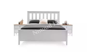 Mona Outlet Beyaz Bazalı Komodinli Karyola Seti