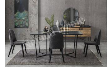 Marble Ceviz Yemek Masası