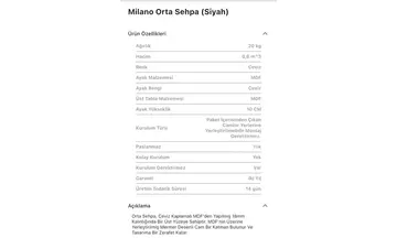 Milano Ceviz, Siyah Orta Sehpa