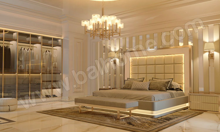 Gold Modern Yatak Odası - Balhome Mobilya