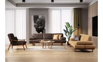 Mayon - Ahşap 3'lü Koltuk