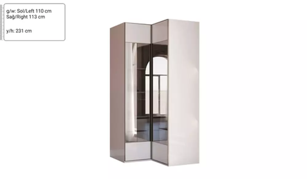 Pamukkale Köşe Dolaplı Yatak Odası