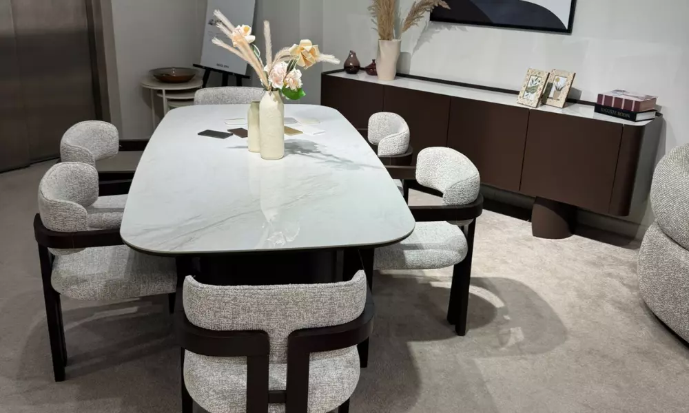 Maksi Yemek Odası Takımı (Konsol Üstü Porselen-Acı Kahve)