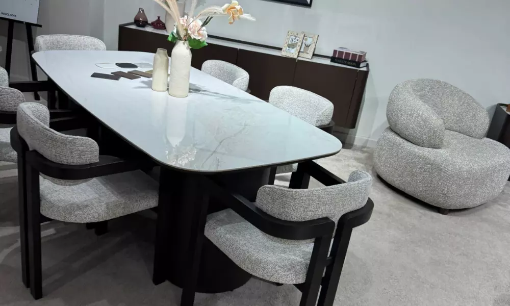 Maksi Yemek Odası Takımı (Konsol Üstü Porselen-Acı Kahve)