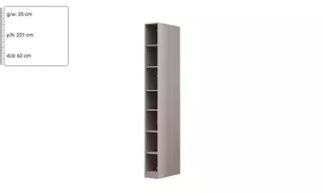 Kaşmir Dolap Ek Modül 35 CM (Cam Kapak)