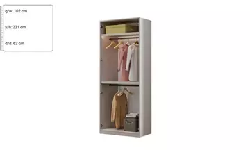 Kaşmir Çift Askılıklı 100 CM Dolap