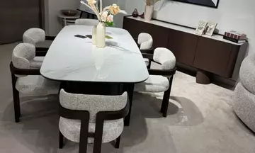 Maksi Yemek Odası Takımı (Konsol Üstü Porselen-Acı Kahve)